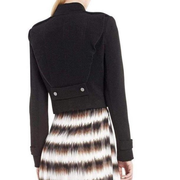 BCBGMAXAZRIA Black Fay Ruffled Moto Jacket - Picture 12 of 12